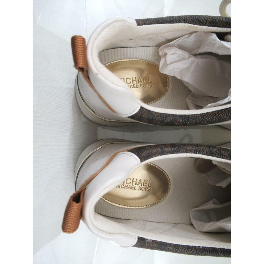 Women's Shoes Michael Kors Pippin Trainer Sneakers MK Logo Cream Multi Size 9.5 - Picture 10 of 11